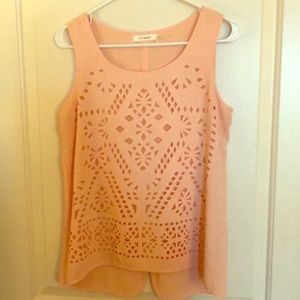 Peach silk tank top